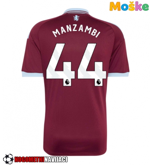 Moške Nogometnih dresov Aston Villa Johan Manzambi #44 Domači 2026-27 Kratki rokavi Moške Nogometnih dresov Aston Villa Johan Manzambi #44 Domači 2026-27 Kratki rokavi